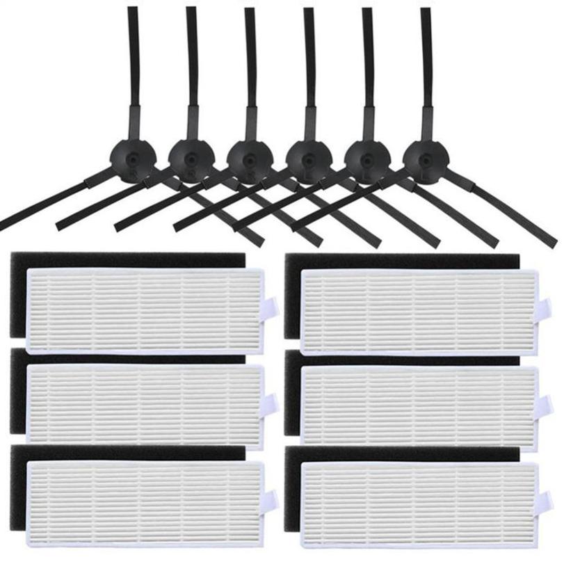 12 Piece Replacement Set (6 x Filters + 6 x Side Brushes) - ILIFE ROBOTIC VACUUM CLEANER
