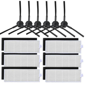 12 Piece Replacement Set (6 x Filters + 6 x Side Brushes) - ILIFE ROBOTIC VACUUM CLEANER